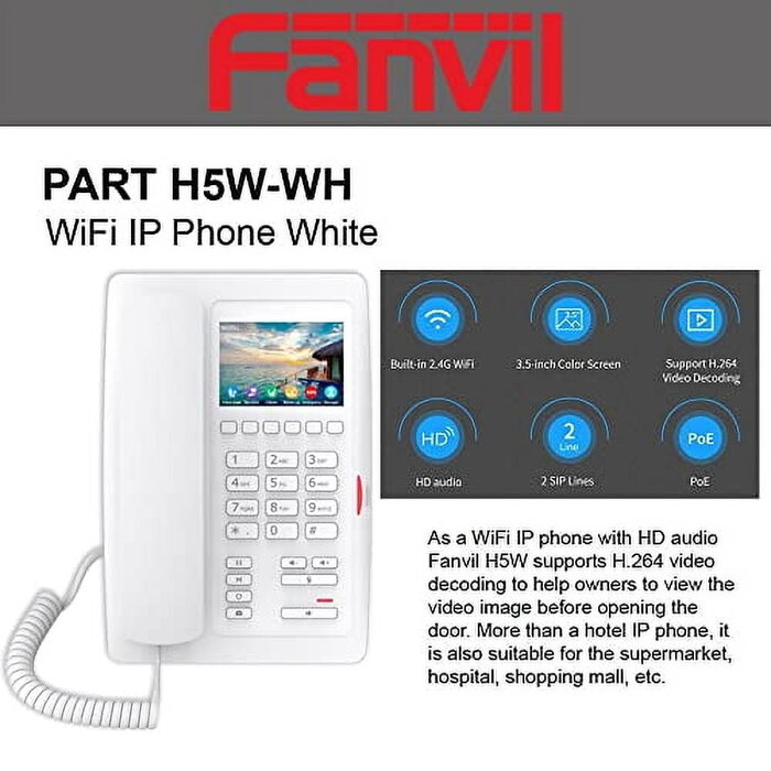 Fanvil Fanvil H5W SIP-Phone Wi-Fi Hotel white