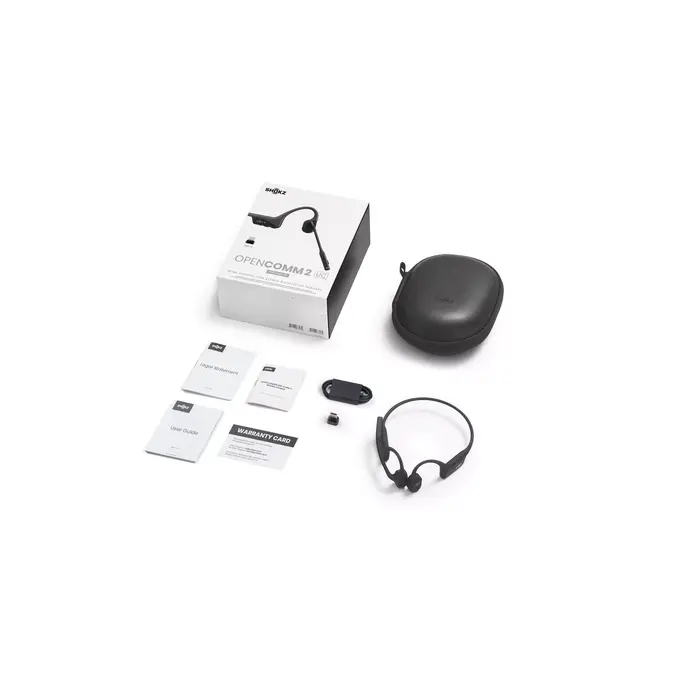 Shokz Shokz OpenComm2 UC Draadloze Headset met USB-A Dongle - Zwart - Bone Conduction