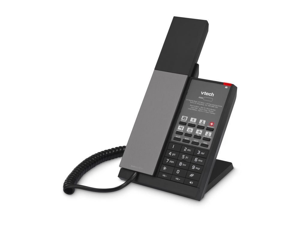 Vtech VTech NG-S3411W Gunmetal & Black 1-Line SIP Cordless Hotel Phone met Wi-Fi (4 Keys)