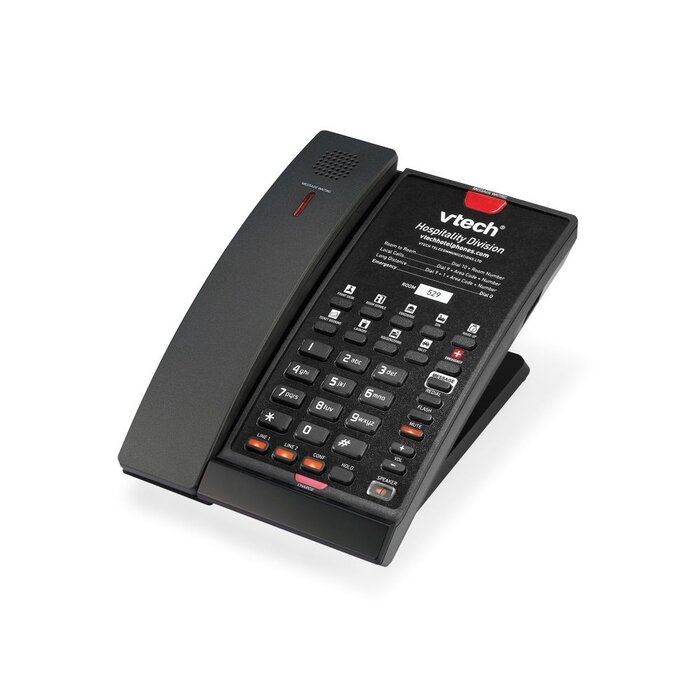 Vtech Vtech CTM-A2421 Matte Black  2-Line Contemporary Cordless Phone 10 Programmable