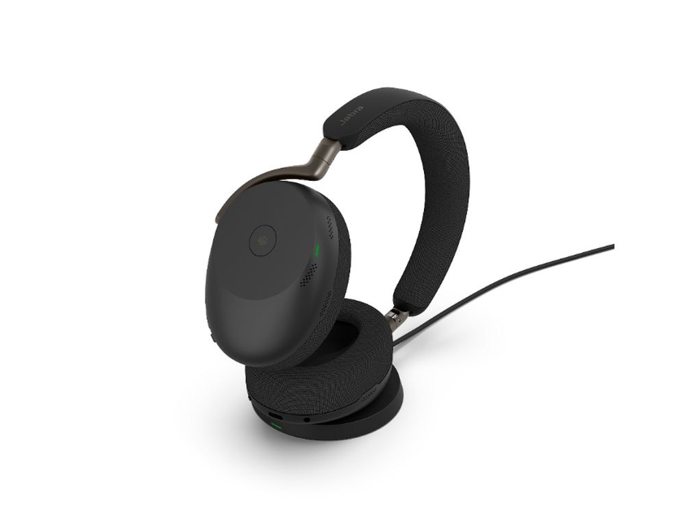 Jabra Jabra Evolve3 85 UC, Link390c, Black With wireless charging pad