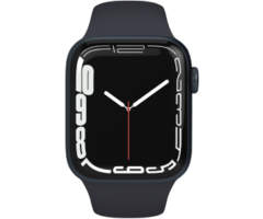Refurbished Apple Refurbished Apple Watch Series 7 41mm RVS Zwart 4G - Sportbandje - Licht gebruikt