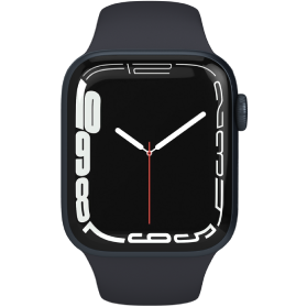 Refurbished Apple Refurbished Apple Watch Series 7 41mm RVS Zwart 4G - Sportbandje - Licht gebruikt