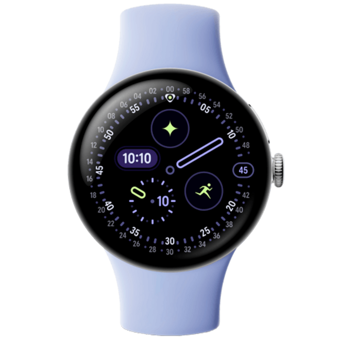 Google Google Pixel Watch 4 (Wi-Fi) - 41mm - Zilver met Paarse Sportband