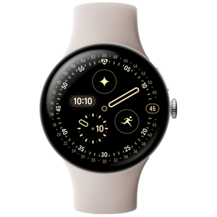 Google Google Pixel Watch 4 - 45mm - Zilver met Beige Sportband