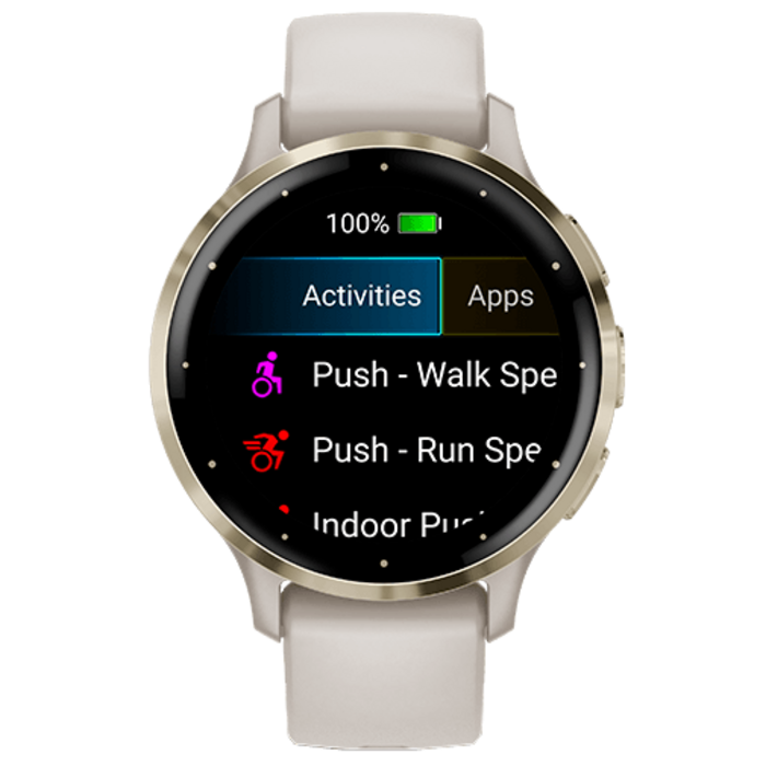 Garmin Garmin Venu 3S GPS Smartwatch - Soft Gold met Ivoren Siliconenband