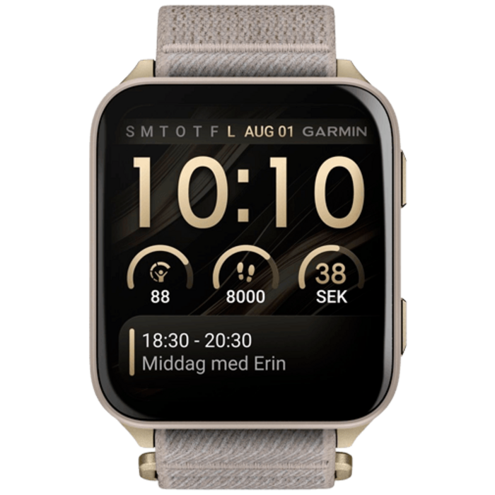 Garmin Garmin Venu X1 Smartwatch - Soft Gold met French Grey Nylon Band