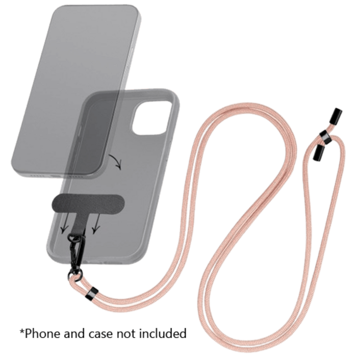Mobilize Mobilize Universeel Nylon Telefoonkoord - Verstelbaar - Roze