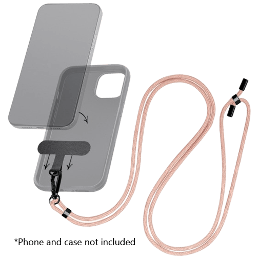 Mobilize Mobilize Universeel Nylon Telefoonkoord - Verstelbaar - Roze