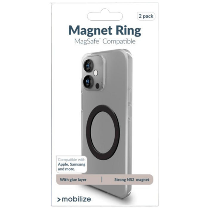 Mobilize Mobilize Magnetische Ring Zwart (2-Pack) - Universele MagSafe Adapter