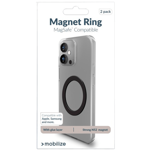 Mobilize Mobilize Magnetische Ring Zwart (2-Pack) - Universele MagSafe Adapter