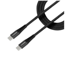 Mobilize Mobilize USB-C naar USB-C Nylon Kabel - 1 Meter - Zwart