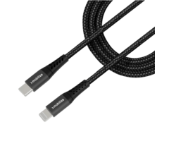 Mobilize Mobilize USB-C - Lightning Nylon Kabel 1 Meter Zwart