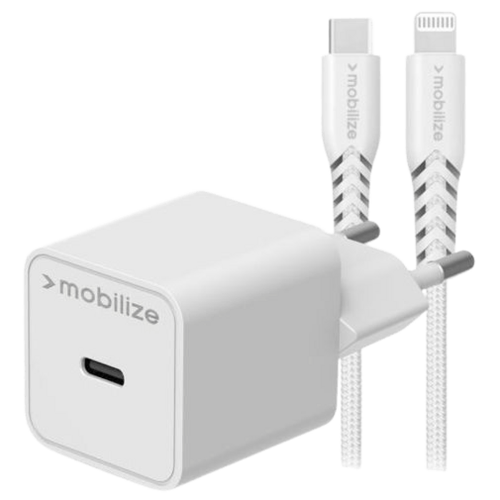 Mobilize Mobilize 20W USB-C Snellader met Lightning Kabel - Wit