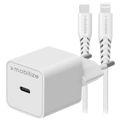 Mobilize Mobilize 20W USB-C Snellader met Lightning Kabel - Wit