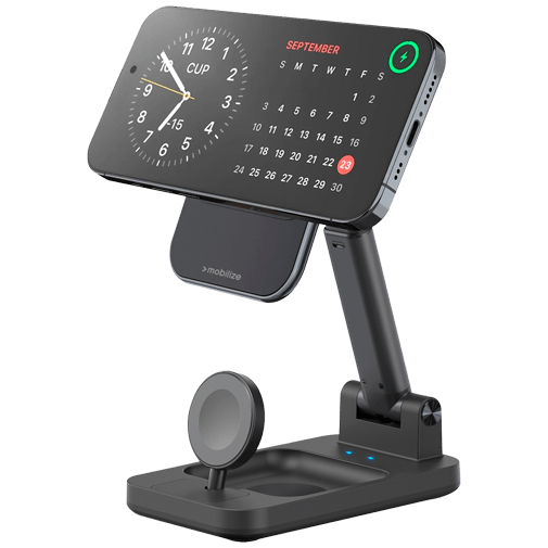 Mobilize Mobilize 3-in-1 Draadloze Magnetische Oplader 15W - Zwart