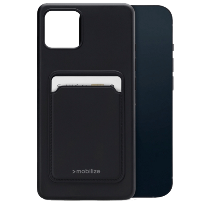 Mobilize Mobilize Cardcase TPU Back Cover Zwart voor Apple iPhone 13 Mini