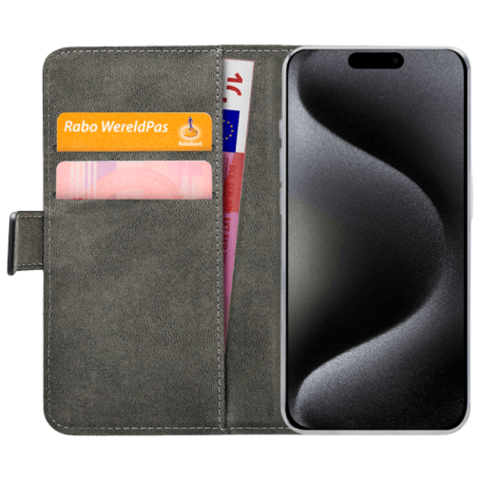 Mobilize Mobilize PU-leer Book Case Zwart voor Apple iPhone 15 Pro