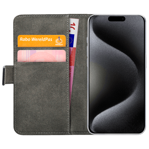 Mobilize Mobilize PU-leer Book Case Zwart voor Apple iPhone 15 Pro