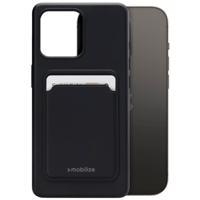 Mobilize Mobilize Cardcase TPU Back Cover Zwart voor Apple iPhone 15 Pro Max