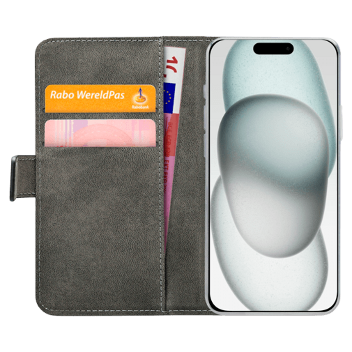 Mobilize Mobilize PU-leer Book Case Zwart voor Apple iPhone 15 Plus