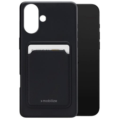 Mobilize Mobilize Cardcase TPU Back Cover met Pasjeshouder iPhone 16 Plus - Zwart