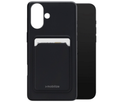 Mobilize Mobilize Cardcase TPU Back Cover Zwart Apple iPhone 16