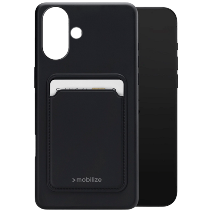 Mobilize Mobilize Cardcase TPU Back Cover Zwart voor Apple iPhone 16