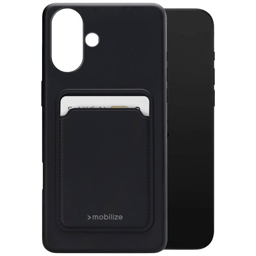 Mobilize Mobilize Cardcase TPU Back Cover Zwart voor Apple iPhone 16