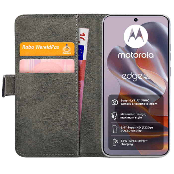 Mobilize Mobilize PU-leer Book Case Motorola Edge 50 Neo - Zwart