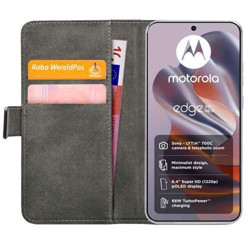 Mobilize Mobilize PU-leer Book Case Motorola Edge 50 Neo - Zwart