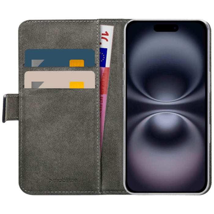 Mobilize Mobilize PU-leer Book Case Zwart voor Apple iPhone 16