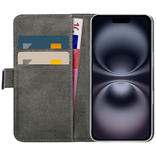 Mobilize Mobilize PU-leer Book Case Zwart voor Apple iPhone 16
