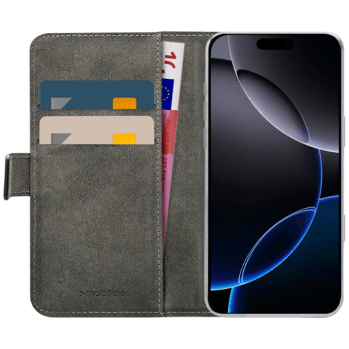 Mobilize Mobilize PU-leer Book Case Zwart voor Apple iPhone 16 Pro Max