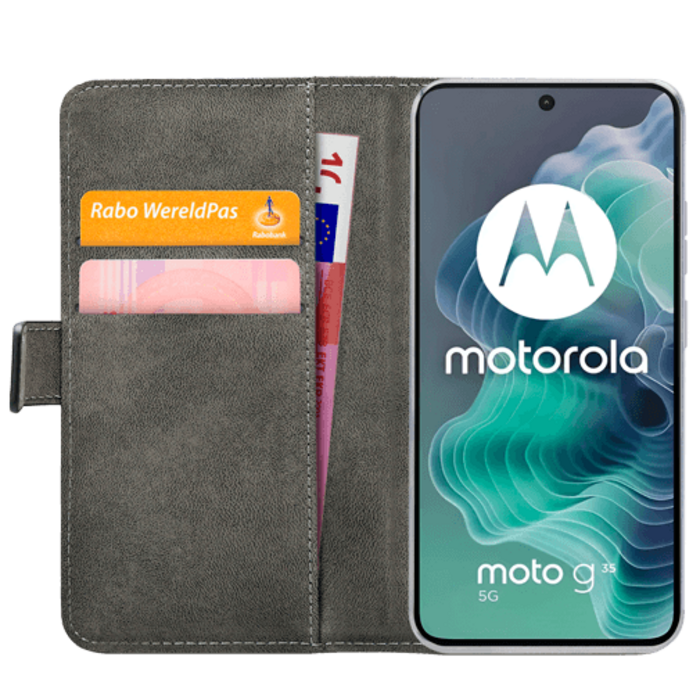 Mobilize Mobilize PU-leer Book Case Zwart voor Motorola Moto G35 5G