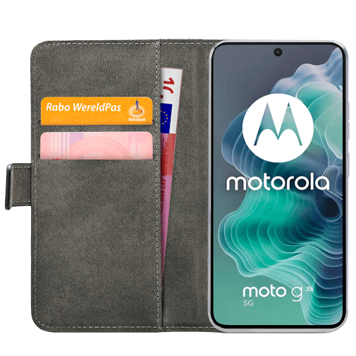 Mobilize Mobilize PU-leer Book Case Zwart voor Motorola Moto G35 5G