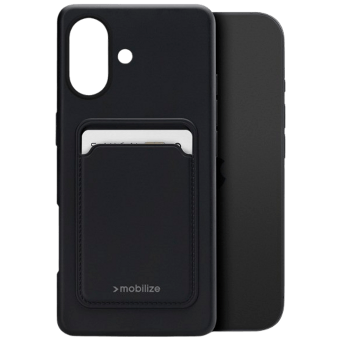 Mobilize Mobilize Cardcase TPU Back Cover Zwart voor Apple iPhone 17