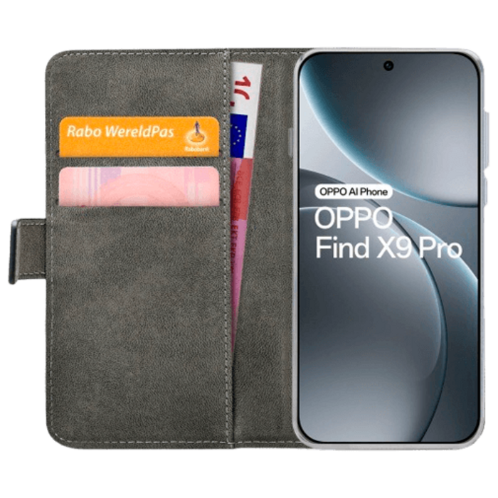 Mobilize Mobilize PU-Lederen Book Case Zwart voor OPPO Find X9 Pro