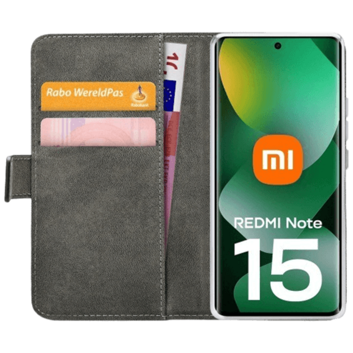 Mobilize Mobilize PU-Leren Book Case voor Xiaomi Redmi Note 15 / 15 5G - Zwart