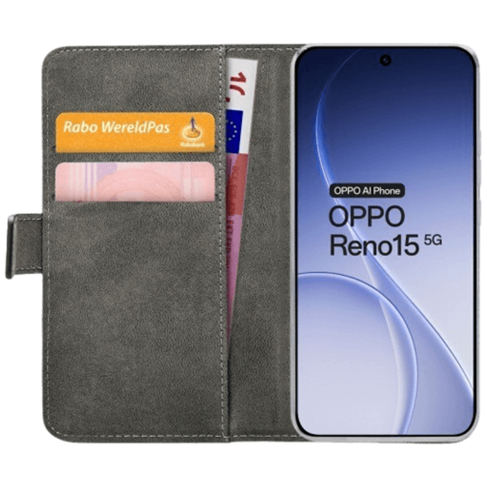 Mobilize Mobilize PU-Leren Book Case voor OPPO Reno15 5G - Zwart