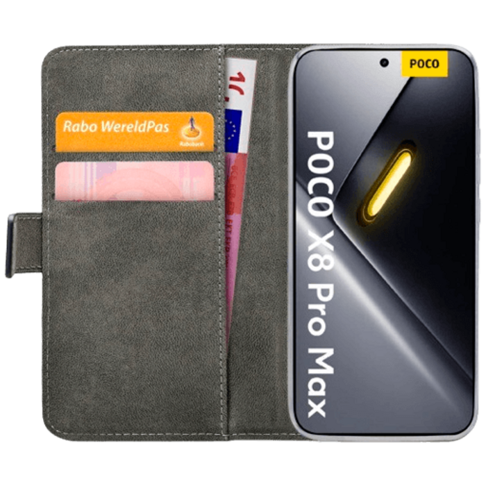 Mobilize Mobilize PU-Leren Book Case voor POCO X8 Pro Max - Zwart