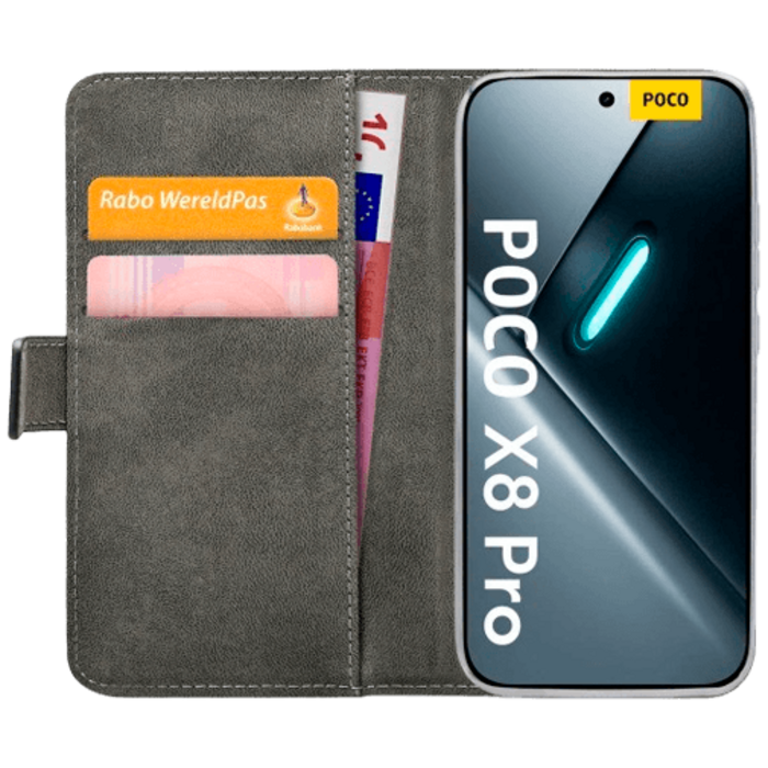 Mobilize Mobilize PU-Leren Book Case voor POCO X8 Pro - Zwart