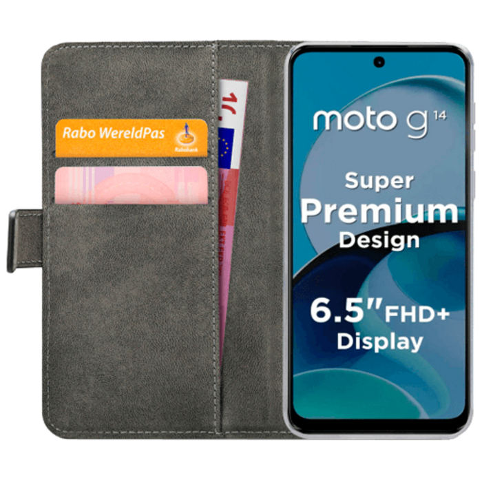 Mobilize Mobilize Classic Gelly Wallet Book Case voor Motorola Moto G14 - Zwart