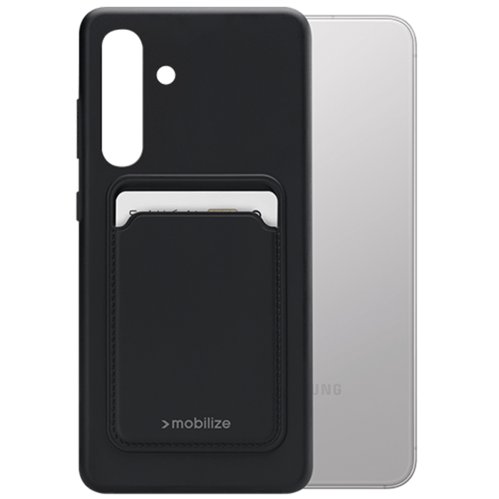 Mobilize Mobilize Rubber Gelly Card Case Samsung Galaxy S24 5G Back Cover - Mat Zwart