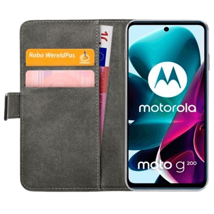 Mobilize Mobilize PU-lederen Book Case Motorola Moto G200 - Zwart