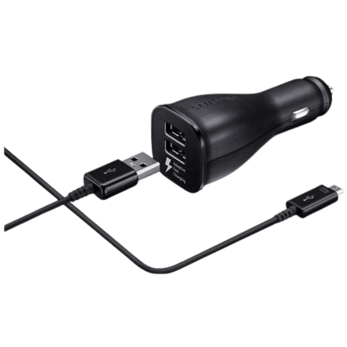 Samsung Samsung EP-LN920 Dual USB Snelle Autolader met USB-C-kabel - Zwart