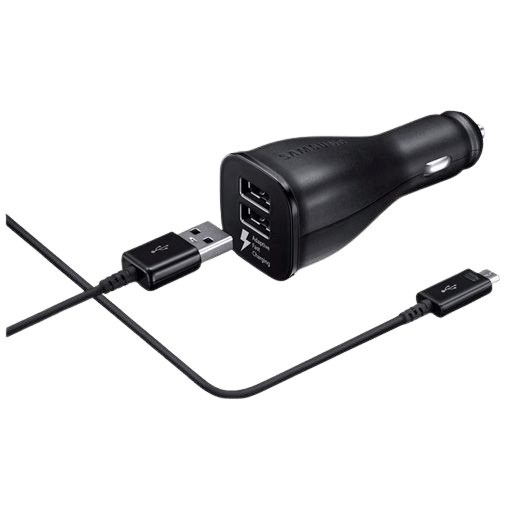 Samsung Samsung EP-LN920 Dual USB Snelle Autolader met USB-C-kabel - Zwart