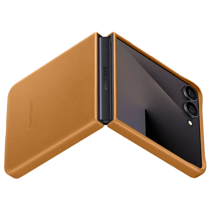 Samsung Samsung Galaxy Z Flip 7 Kindsuit PU-Leer Back Cover - Bruin
