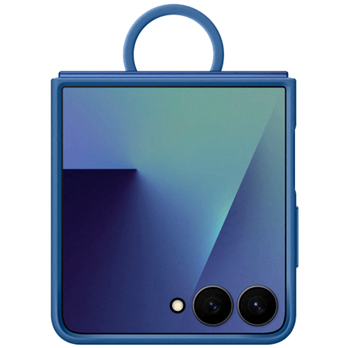 Samsung Samsung Galaxy Z Flip 7 Siliconen Back Cover met Ring - Blauw