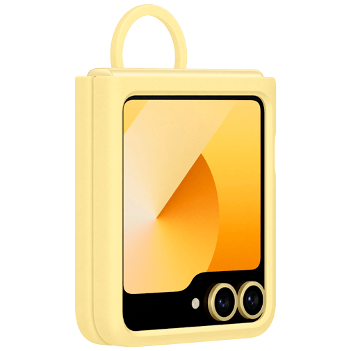 Samsung Samsung Galaxy Z Flip 6 Siliconen Back Cover met Ring Geel